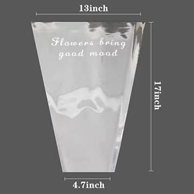 Transparent Waterproof Plastic Flower Bouquet Bag, Single Rose Sleeve  Bouquet Bags, 50Pcs