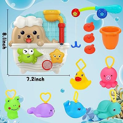  Bath Toys for Toddlers 1-3 Years Old Fishing Games for Kids Age  3-5 Bathtub Water Toys for Boy Girl Suction Shower Toy Rubber Floating Fish  Toy for 2-4 Years Old Bath