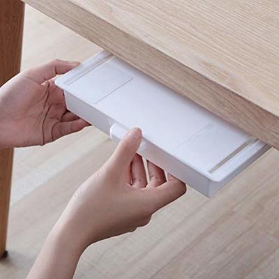 LuluEasy Large Under Desk Drawer Self-Adhesive Hidden Desktop Organizer,  Attachable Desk Drawer Slide Out, Table Storage Tray for Pencil Pen