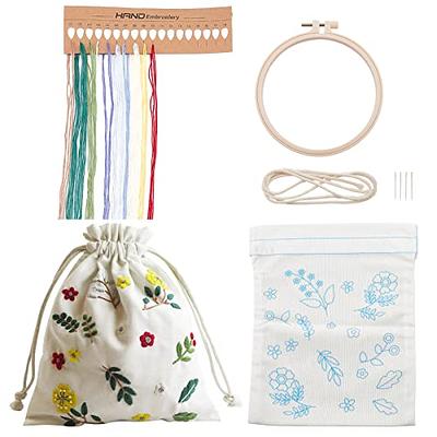 Shop WADORN DIY Canvas Bag Embroidery Kit with Flower Pattern for