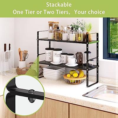 2 Pack Stackable Corner Shelf Stand, Height Adjustable Cabinet