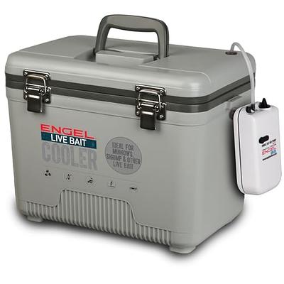 Engel 7.5qt Live Bait Cooler Box with 2nd Gen 2-Speed Portable Aerator  Pump. Fishing Bait Station and Minnow Bucket for Shrimp, Minnows, and Other  Live Bait - ENGLBC7-N in Gray - Yahoo