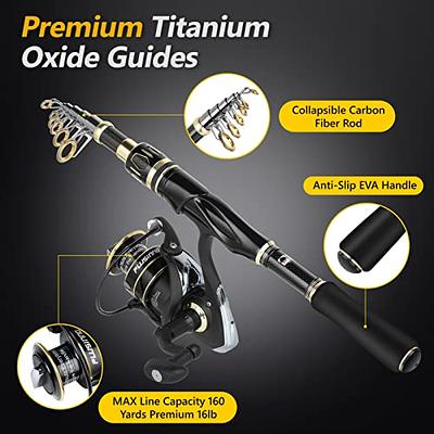 PLUSINNO Fishing Rod and Reel Combos Carbon Fiber Telescopic