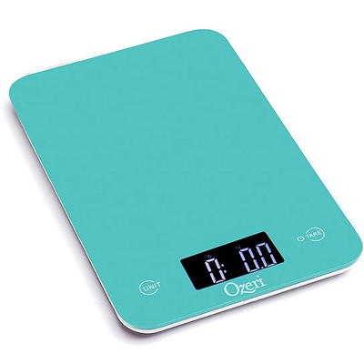 Ozeri Touch III 22 lbs (10 kg) Digital Kitchen Scale with Calorie Counter, in Tempered Glass-Teal