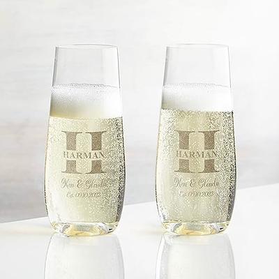 Personalized Stemless Champagne Flute Custom Champagne Glasses Bridesmaid Champagne  Flute Wedding Party Gift Glitter Glass 