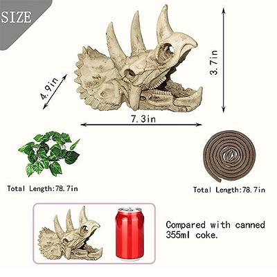 Aquarium Decorations Dinosaur Triceratops Skull Decor, Resin Made Skull  Model For Reptiles Hideout, Fish Aquarium Accessories