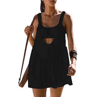  Womens Tennis Dress with Built in Bra and Shorts Casual Summer Dresses  Athletic Dress Workout Outfits,Lounge Slip Dress (as1, Alpha, s, Regular,  Regular, Black) : Clothing, Shoes & Jewelry