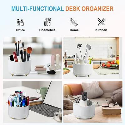 Artby7 Desk Organizer Pencil Holder for Desk, 2 Pack 360° Rotating Pen  Holder for Tabletop Desktop Storage Stationery Supplies Organizer, Cream  Pencil Cup Brushes Crayons Markers Holder - Yahoo Shopping