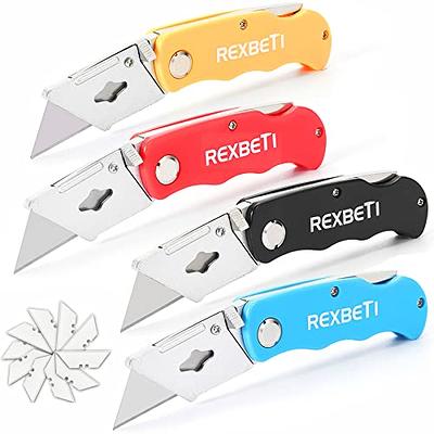 Pink Box Cutter Retractable Utility Knife - Two Pack Heavy Duty Box Cutter  Knife Cardboard Cutter - Box Opener Razor Blades Knife with 5 Sharp Utility