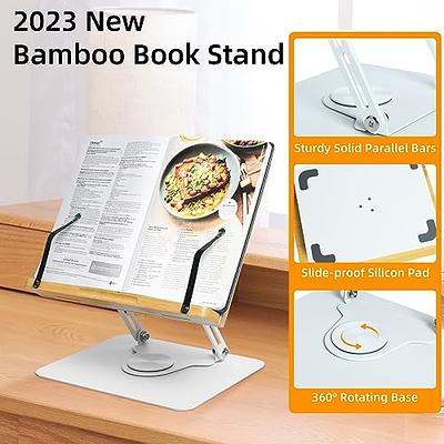 Universal Bamboo Book Stand, for Cookbooks, Reading, Cell Phone, Art, Music