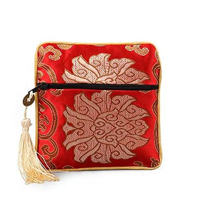 12Pcs Silk Purse Pouch Small Jewellery Gift Bag Jewelry Case With Zipper  Chinese Brocade Embroidered Coin Organizers Pocket For Women Girls - Yahoo  Shopping