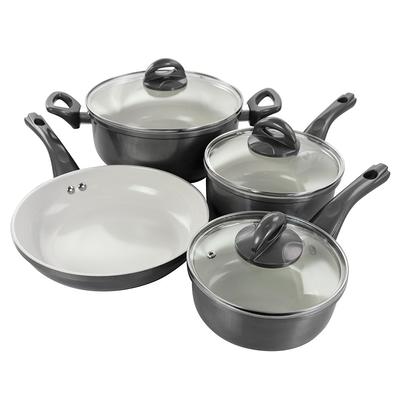 Robert Irvine 8-Piece Cookware Set, Black