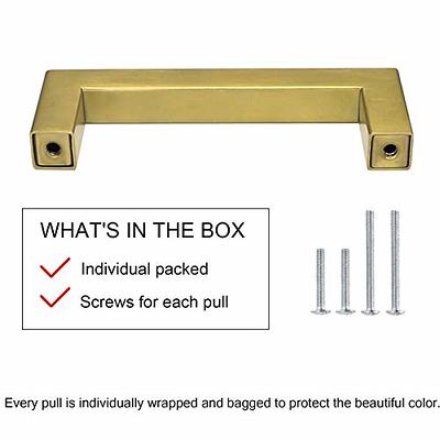 Fulgente 10 Pack Brushed Brass Kitchen Cabinets Handles 6-1/5inch