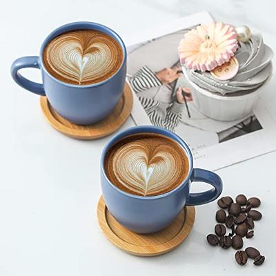 Hasense hasense espresso cups set of 4, 4 ounce ceramic cappuccino