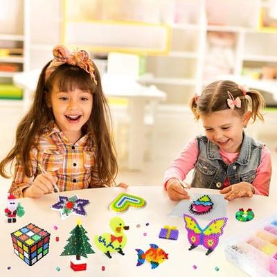 Fuse Beads Kit - 15 Colors Fuse Beads Craft Set for Kids- 5MM Fuse Beads  Set Including 1 Pegboards, Ironing Paper & Chain Accessories Iron Beads