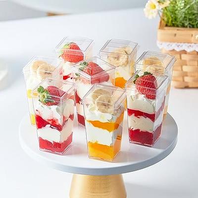 5 oz Plastic Dessert Cups with Lids Parfait Cups with Lids Appetizer Cups  for Party Mini Dessert Cups with Spoons