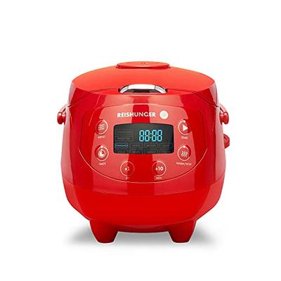 Reishunger Digital Mini Rice Cooker & Steamer, Red with Keep-Warm Function  & Timer - 3.5 Cups - Small Rice Cooker Japanese Style with Ceramic Inner  Pot - 8 Programs - 1-3 People - Yahoo Shopping