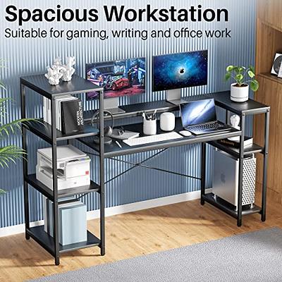 Tribesigns Computer Desk, 63 inch Large Office Desk Computer Table Study  Writing Desk Workstation for Home Office, Rustic Brown