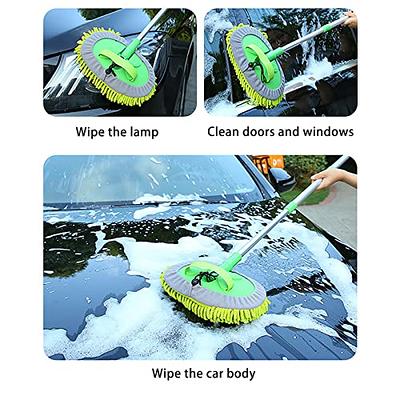 46.5 Car Wash Brush Kit Mitt Mop Sponge with Long Handle Chenille  Telescopic Car Wash Mop with Dusting Soft Hair Cleaning Sponge Wiping Car  Gloves Tool - Yahoo Shopping