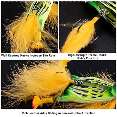 Dr.Fish Topwater Duck Fishing Lure 4.1 Lifelike 3D Duck Poppers