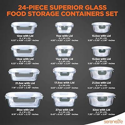 24-Piece Superior Glass Food Storage Containers Set - Newly