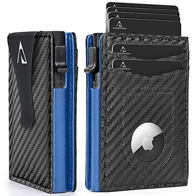 YWHBK Card Holder, Men Credit Card Holder, Slim Card Case Front Pocket  Anti-theft-RFID Auto Pop up Travel Thin Wallets for Men, Carbon Fiber  Black( Double Layer* Hold 12-14 Cards ), Minimalist 