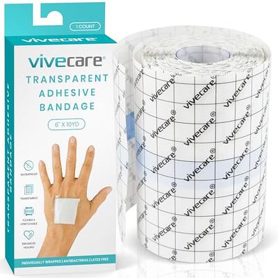 Transparent Medical Tape [Pack of Rolls 6] Clear Surgical First Aid Bandage  Tape for Wound Dressing Care - 1 inch x 10 Yds Breathable Latex Free (6)