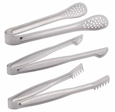 HINMAY Small Stainless Steel Serving Tongs 7-Inch Salad Tongs, Set