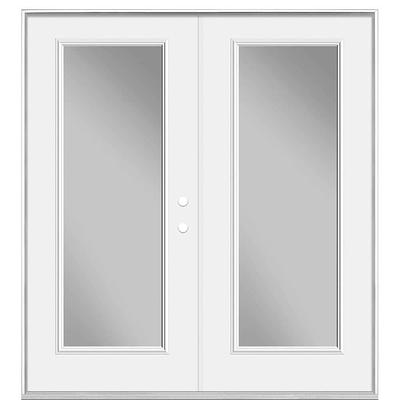 Masonite 72 in. x 80 in. Willow Wood Steel Prehung Right-Hand Inswing 10-Lite Clear Glass Patio Door Without Brickmold