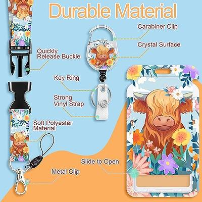 Highland Cow ID Badge Holder with Lanyard, Lanyards for ID Badges, Badge  Reels Retractable, ID Card Holder with Retractable Keychain, Heavy Duty  Badge Clip for Nurse Teacher Student Office Women Men 