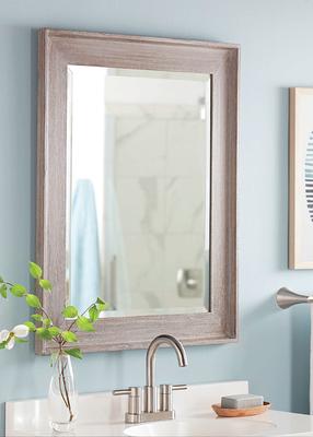 allen + roth 24-in x 30-in Black Framed Bathroom Vanity Mirror