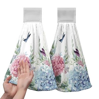 Kwlegh Spring Hydrangea Floral Hanging Hand Towels Set of 2 Watercolor  Flower Butterfly Kitchen Towels with Loop Summer Green Leaf Dish Cloth Soft  Absorbent Fingertip Bath Tie Towels for Bathroom - Yahoo Shopping