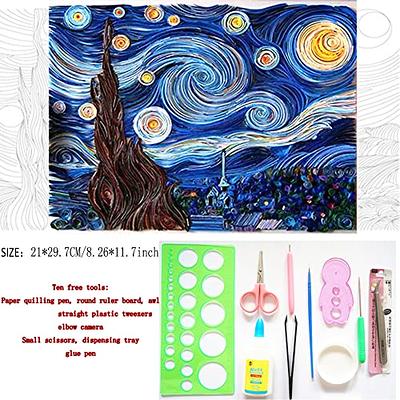 QNQA Paper Filigree Painting Kit, Starry Night - Van Gogh