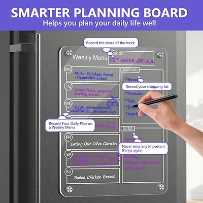  Magnetic Planning Board for Fridge, Acrylic Dry Erase