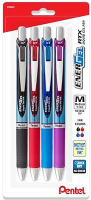  WRITECH Retractable Gel Ink Pens: Low Center of Gravity 0.7mm  Medium Point Multicolor for Journaling Silent Click Smooth Writing No Smear  Pen with Refills Up Gel Flash 3ct Black Blue Purple 