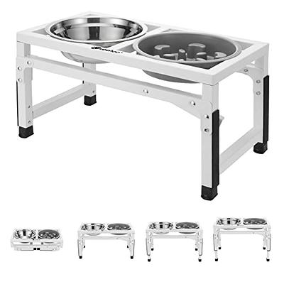 Veehoo Adjustable Elevated Dog Bowls, 2 Stainless Steel Bowls, 1