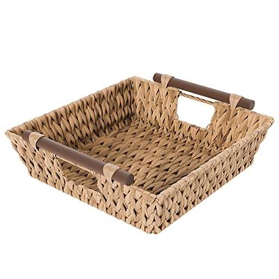 StorageWorks Wicker Basket, Baskets for Organizing, Storage Basket with  Built-in Handles, Water Hyacinth Shelves (Medium 2-Pack, Natural Hyacinth)