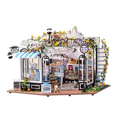 Robotime Dollhouse DIY Miniature Dollhouse Kit 1/24 Scale Candy House with  LED Room Making Kit Craft Hobby Kit Gifts for Boys Girls