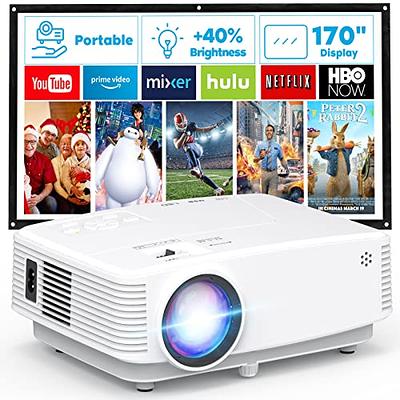 4K Support Projector with Wifi and Bluetooth, HOMPOW Mini Portable  Projectors for Outdoor Home Movie, Compatible with Laptop, Smartphone, TV  Stick