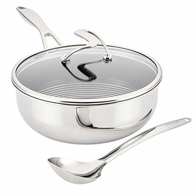  BUFFALO Clad Stainless Steel Wok Pan with Lid Round