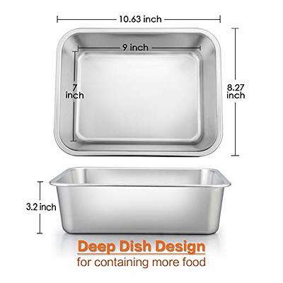 P&P CHEF Square Baking Pan with Lid, 8 x 8 x 2 Inch, Nonstick Stainless  Steel Square Cake Pan and Plastic Lid, Black Bakeware for Lasagna Brownies