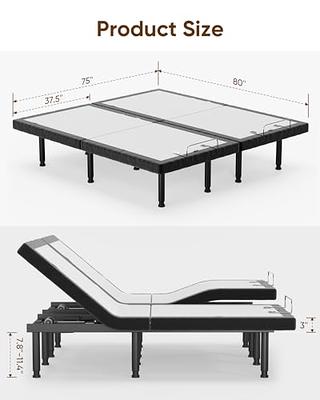 Adjustable Bed Frame, Adjustable Bed Base Split King for Stress Management,  Zero Gravity Base, Head and Foot Incline with 3-Speed Massage, Anti-Snore