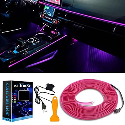EL Wire Interior LED Strip Lights for Car, USB Neon Glowing