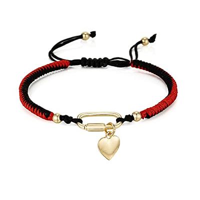 14k Solid Gold Cross Baptism Gift Silk Cord Red String Bracelet