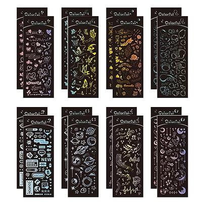 1 Sheet Ribbon Shiny Glitter Journaling Stickers