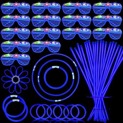 Glow Sticks 100 Bulk for Halloween Glow in The Dark Party Supplies 12 Hours Glow Party Pack 8 inch with Connectors Neon Glow Eye Glasses Bracelets