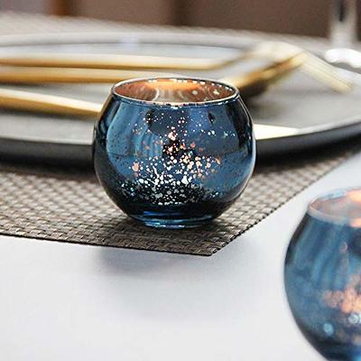 DerBlue 16Pcs Round Mercury Glass Votive Candle Holders for Wedding  Centerpieces, Valentines Dinner, Garden Tub and Any Theme Events (Navy  Blue) - Yahoo Shopping