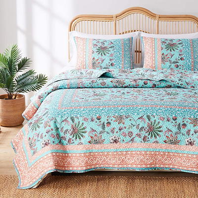 Greenland Home Fashions Antique Rose All-Cotton Reversible Quilt Set