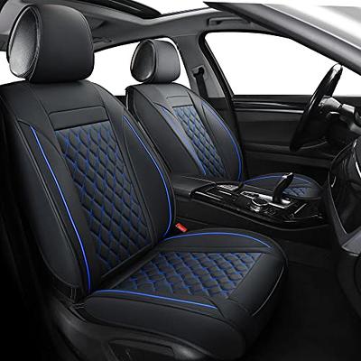 Oasis Auto Car Seat Covers Accessories 2 Piece Front Premium Nappa Leather Cushion Protector Universal Fit for Most Cars SUV Pickup Truck