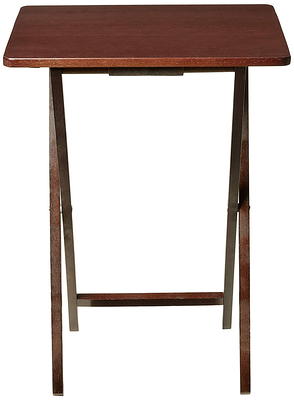 Mainstays 31 Round High-Top Folding Table, Walnut 